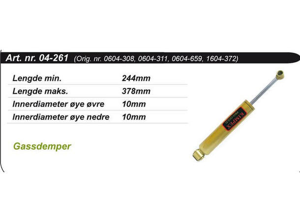 Støtdemper Arctic Cat  Bakre Kimpex Gold 0604-308/0604-311/0604-659/1604-372 